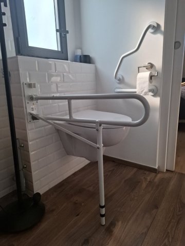 Barres d'appui installées dans un WC